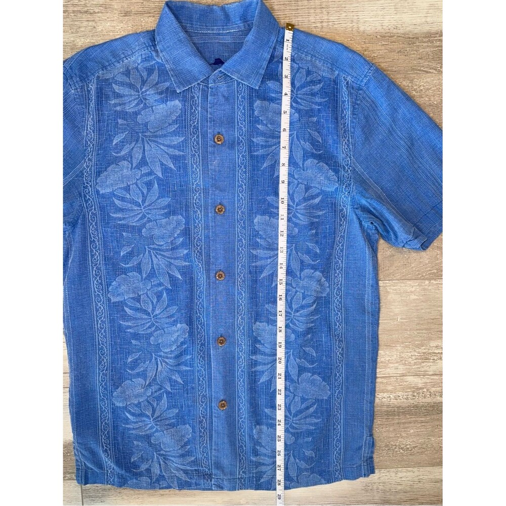 Tommy Bahama 100% Silk Blue Floral Tropical Short Sleeve Button Up Shirt Small - Picture 7 of 9